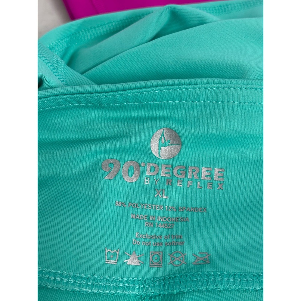 90 Degree by Reflex Womens XL Leggings Set of 2 Teal Magenta High Rise Athletic - Picture 4 of 5